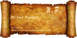 Milos Pongor névjegykártya